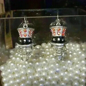 Funky skull earrings.